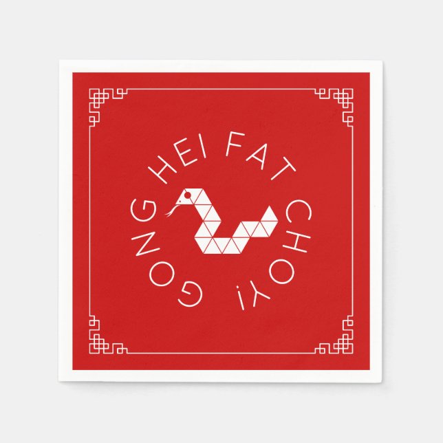 Kinesiska nyårsnusjor av arten Origami Pappersservett (Framsidan)