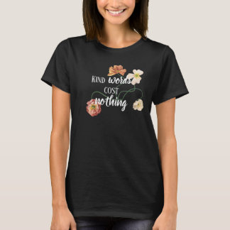 Kinesiska Ord kostar inget Blommigt Kvinnor flicka T Shirt