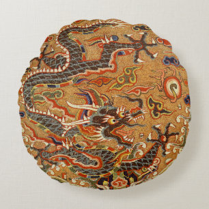 Kinesiska Oriental Dragon Rund Kudde