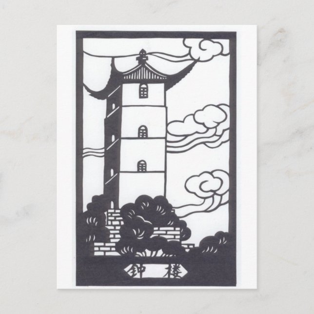 Kinesiska Pagoda Vykort (Framsida)