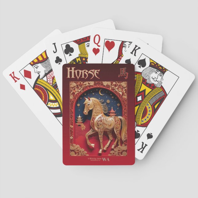 Kinesiska parkeringskort - HORSE-tecken Casinokort (Baksidan)