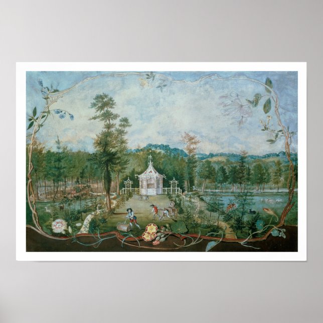 Kinesiska Pavilion på engelska Garden, 18:e centur Poster (Framsidan)