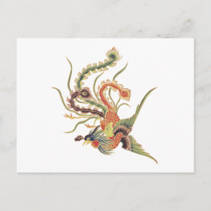 Kinesiska Phoenix - Fenghuang Mythological Birds A Vykort