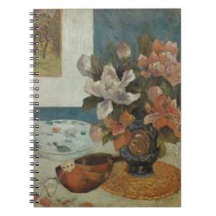 Kinesiska pioner och mandolin av Paul Gauguin Anteckningsbok Med Spiral