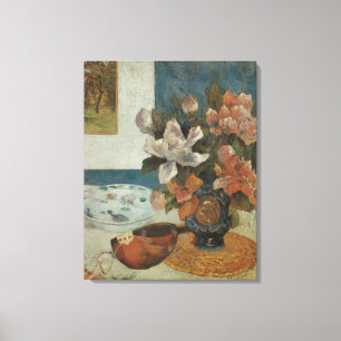 Kinesiska pioner och mandolin av Paul Gauguin Canvastryck