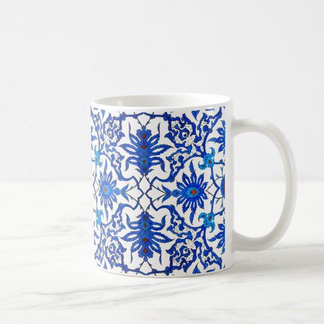 Kinesiska plattan art nouveau - Koboltblått och vi Kaffemugg (Höger)