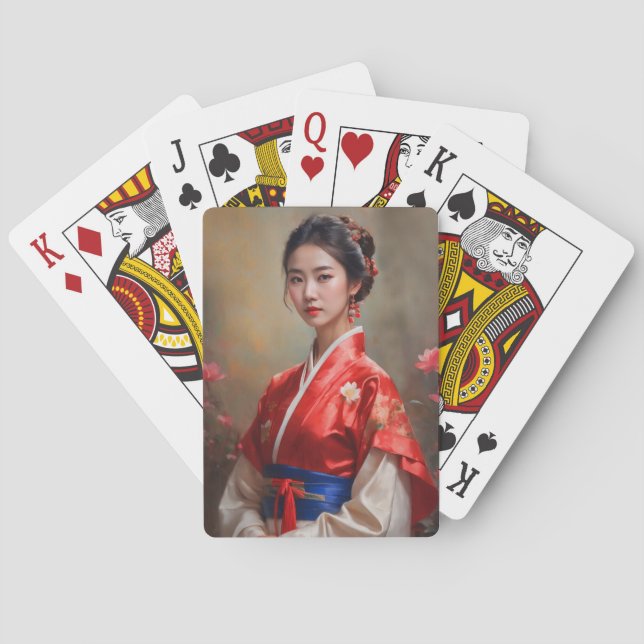 Kinesiska Princess Porträtt Casinokort (Baksidan)
