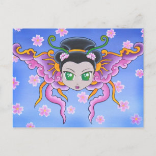 Kinesiska prinsessan Butterfly Postcard Vykort