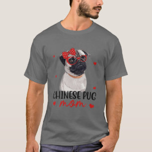 Kinesiska Pug Mamma Hund Bandana Hund älskare-gå T Shirt
