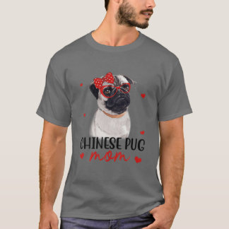 Kinesiska Pug Mamma Hund Bandana Hund älskare-gåvo T Shirt