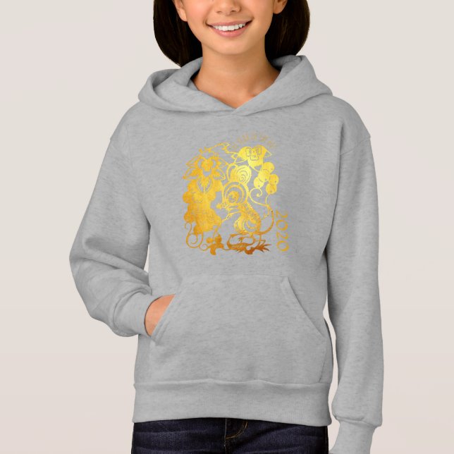 Kinesiska Råtta År 2020: Grape Kids Hoodie T Shirt (Framsida)