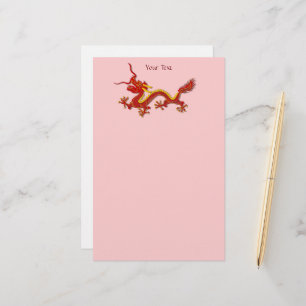 Kinesiska Red and Guld Dragon Brevpapper