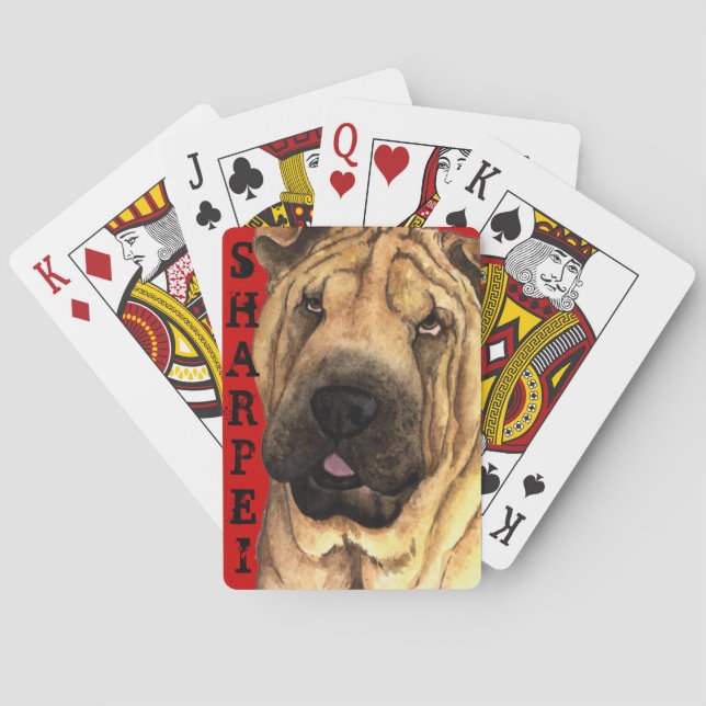 Kinesiska Shar-Pei Färg-blockkort Casinokort (Baksidan)