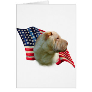 Kinesiska Shar-Pei-Flagga Hälsningskort