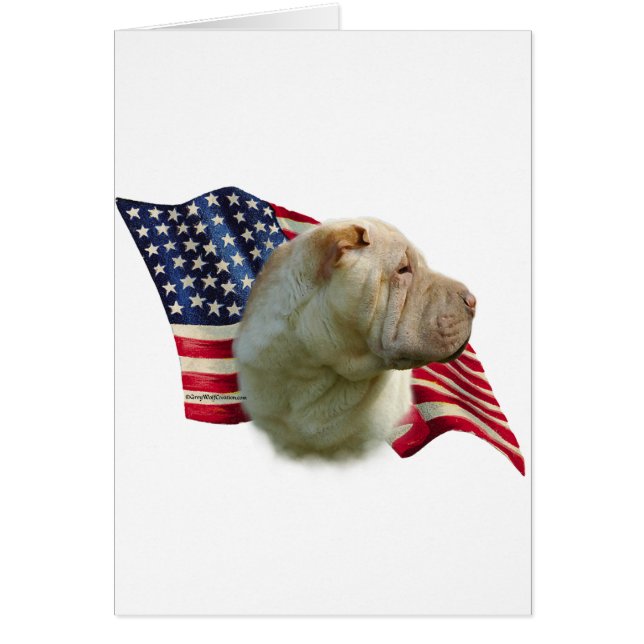 Kinesiska Shar-Pei-Flagga Hälsningskort (Framsidan)