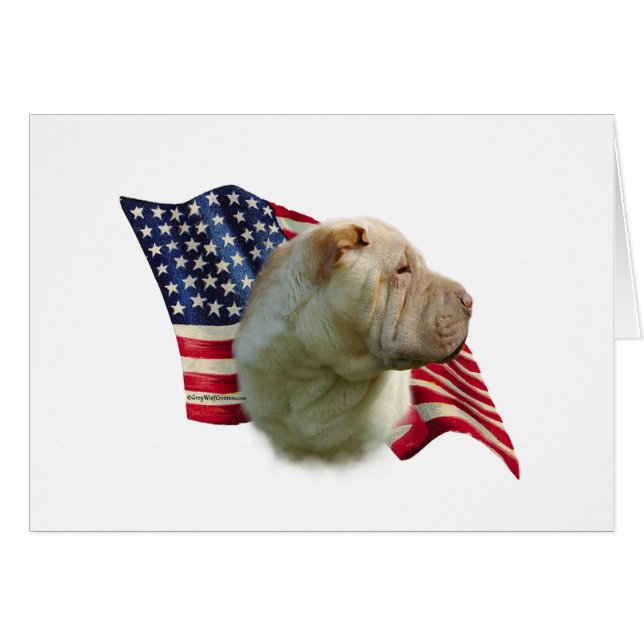 Kinesiska Shar-Pei-Flagga Hälsningskort (Framsidan Horizontal)