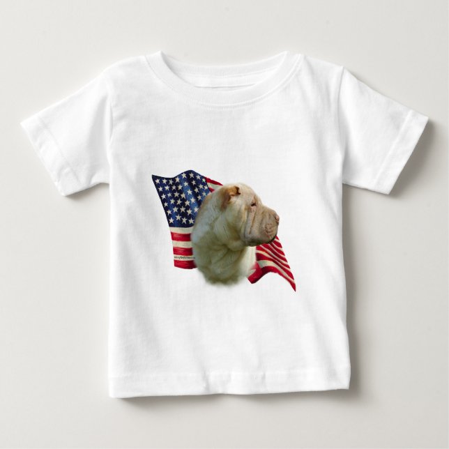 Kinesiska Shar-Pei-Flagga T-shirt (Framsida)