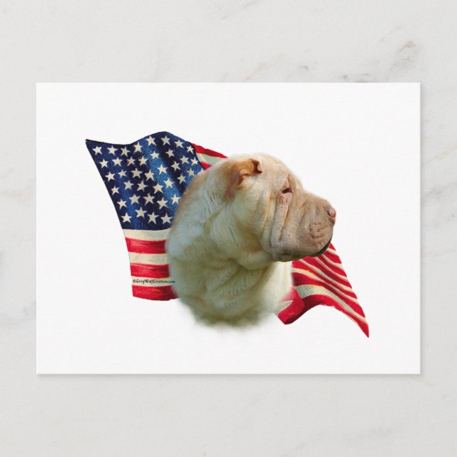 Kinesiska Shar-Pei-Flagga Vykort (Framsida)
