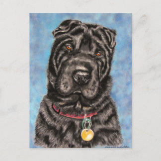 Kinesiska Shar-Pei Hund Art - Tia Vykort