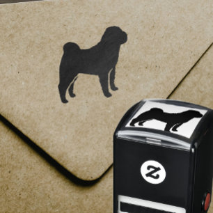 Kinesiska Shar-Pei Hund aveln Silhouette Självfärgande Stämpel