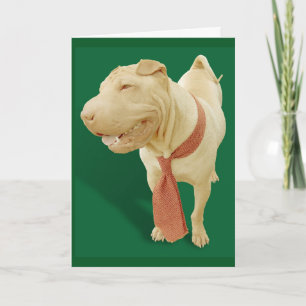KINESISKA SHAR PEI HUND BIRTHDAY-KORT FÖR HONOM KORT