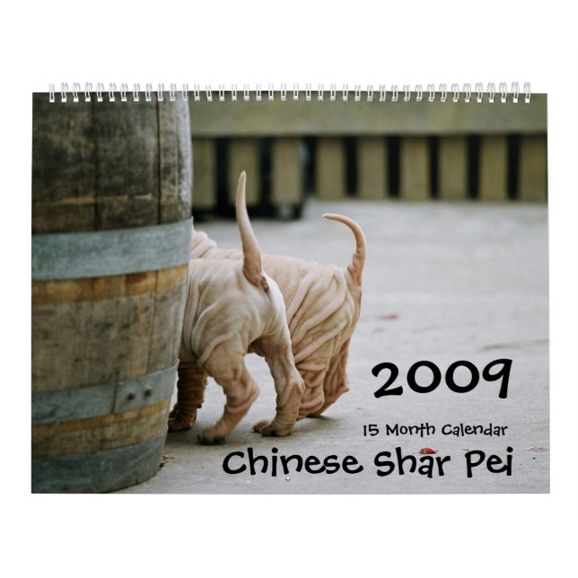 Kinesiska Shar Pei kalender för 15 månad (Omslag)