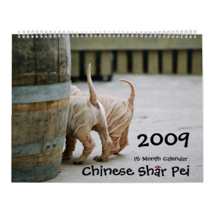 Kinesiska Shar Pei kalender för 15 månad