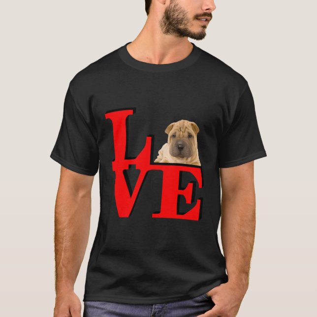 Kinesiska Shar-Pei Kärlek Park I Kärlek My Hund T Shirt (Framsida)