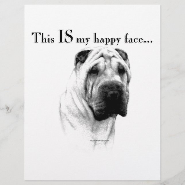 Kinesiska Shar Pei Lycklig Ansikte (Framsida)
