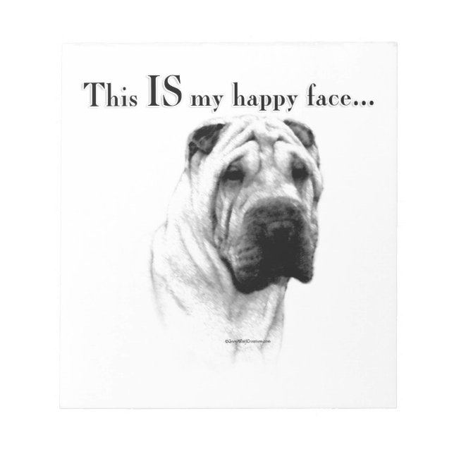 Kinesiska Shar Pei Lycklig Ansikte Anteckningsblock (Framsida)