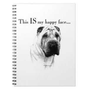 Kinesiska Shar Pei Lycklig Ansikte Anteckningsbok