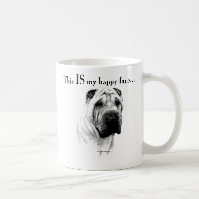 Kinesiska Shar Pei Lycklig Ansikte Kaffemugg (Höger)