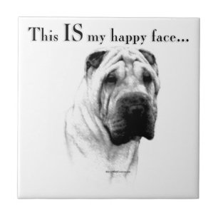 Kinesiska Shar Pei Lycklig Ansikte Kakelplatta