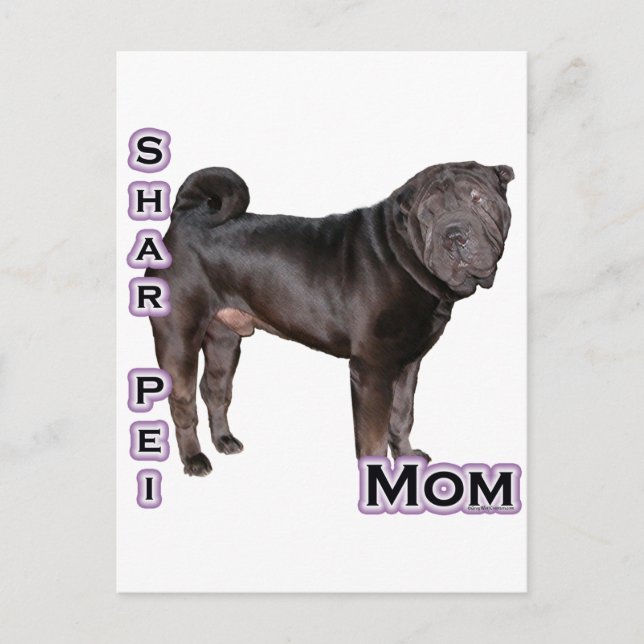 Kinesiska Shar-Pei Mamma 4 Vykort (Framsida)