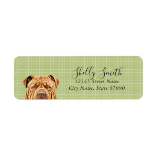 Kinesiska Shar Pei-Returetiketter Returadress Etikett