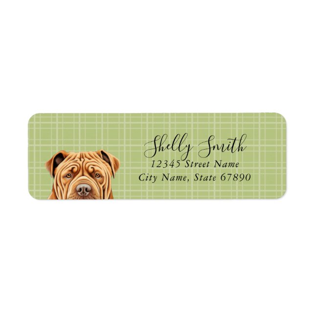 Kinesiska Shar Pei-Returetiketter Returadress Etikett (Framsidan)