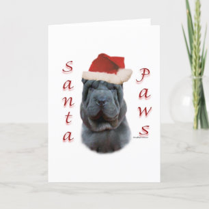 Kinesiska Shar-Pei Santa Tassar Helgkort