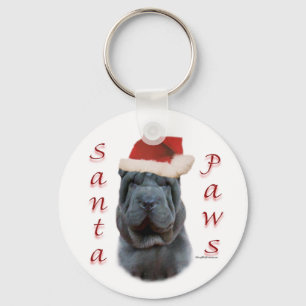 Kinesiska Shar-Pei Santa Tassar Nyckelring