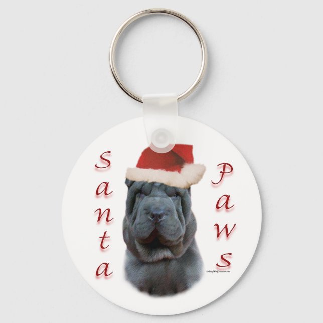 Kinesiska Shar-Pei Santa Tassar Nyckelring (Framsida)