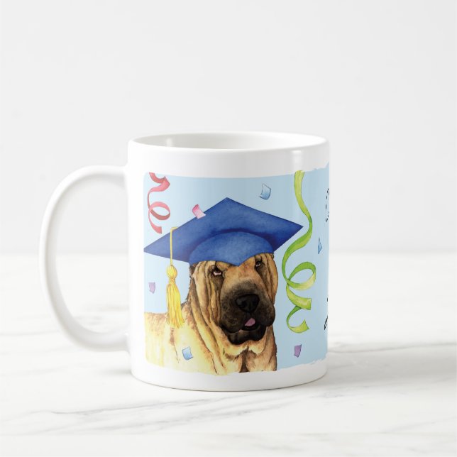 Kinesiska Shar-Pei Student Kaffemugg (Vänster)