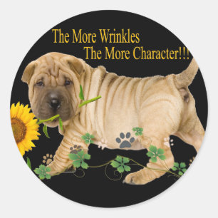 Kinesiska Shar-Pei teckengåvor Runt Klistermärke