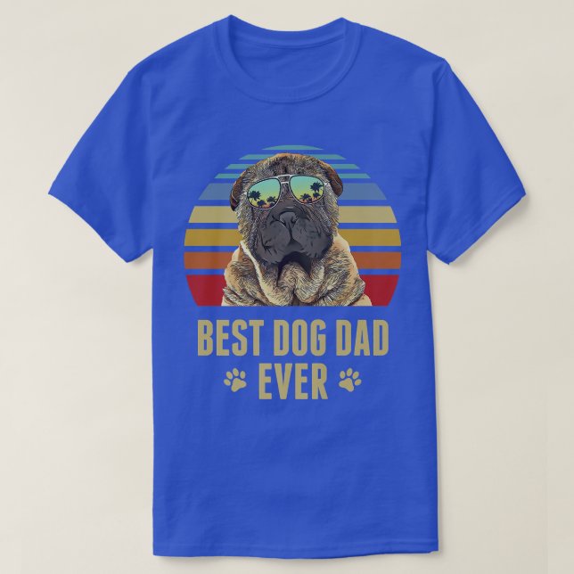 Kinesiska SharPei Best Hund Pappa någonsin Retro S T Shirt (Design framsida)