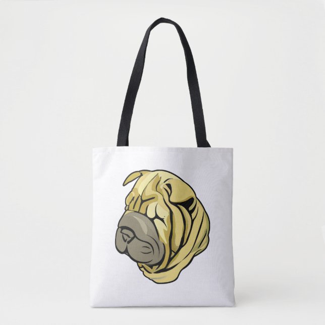 Kinesiska Sharpei Dog Brown Shar Pei Tygkasse (Framsida)