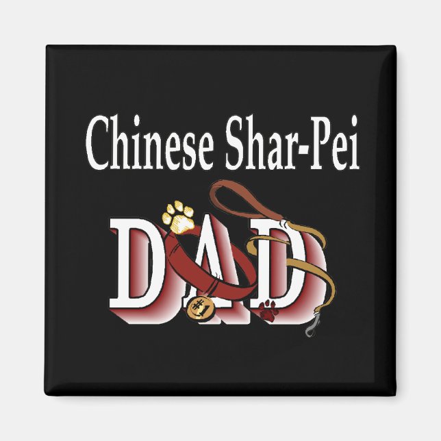 Kinesiska SharPei pappa Magnet (Framsidan)