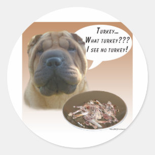 Kinesiska shashar Pei Turkiet Runt Klistermärke