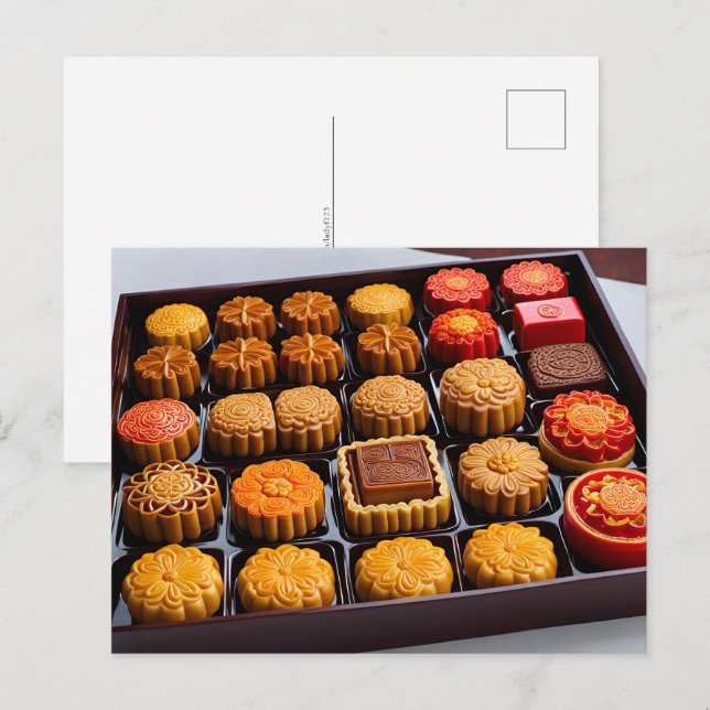 Kinesiska sjöar, postkorsning vykort (Fram/baksida)