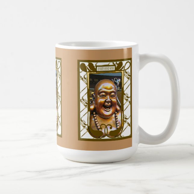 Kinesiska skratta Buddha Kaffemugg (Höger)