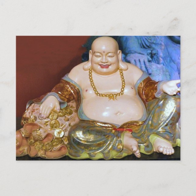 Kinesiska skrattande Buddha Vykort (Framsida)