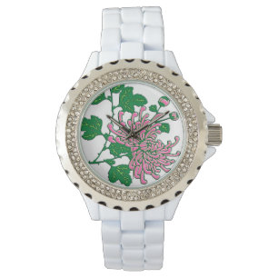 Kinesiska spindelkrysanteman - mjuk rosa armbandsur