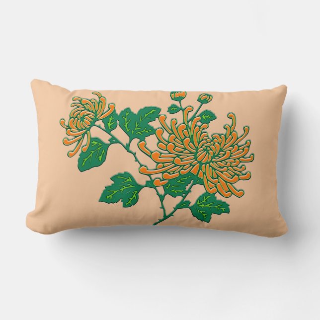 Kinesiska spindelkrysantemum - Mandarin-orangen Lumbarkudde (Framsida)